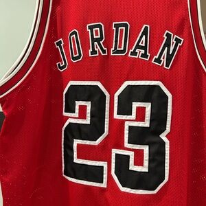 Jordan Red and Black Basketball Jersey 23